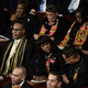 Members of the Congressional Black Caucus listen as President Donald J. Trump delivers the State of the Union speech before members of Congress in the House chamber of the U.S. Capitol on January 30, 2018 in Washington, DC.